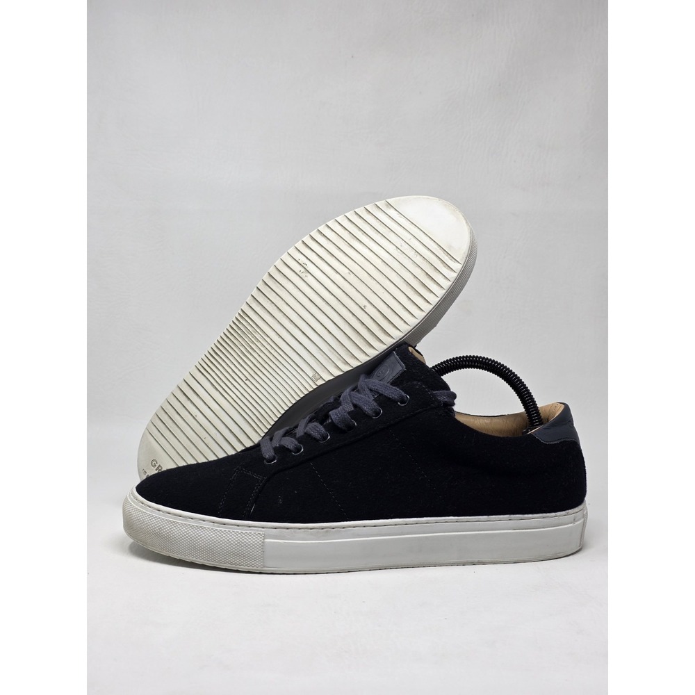 GREATS Suede Low Top Mens Size 8.5 Navy Casual Sneakers Made In Italy Pre-owned